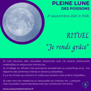 Lire la suite à propos de l’article Pleine lune du 21 septembre 2021