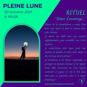 Lire la suite à propos de l’article Rituel de pleine lune du 20 octobre 2021